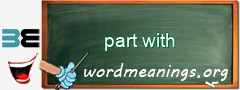 WordMeaning blackboard for part with